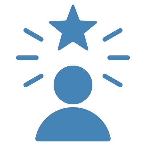 Confidence & Self-Worth Person icon with star and rays.