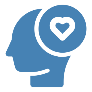 Mask group (38) Silhouette head with heart in mind.